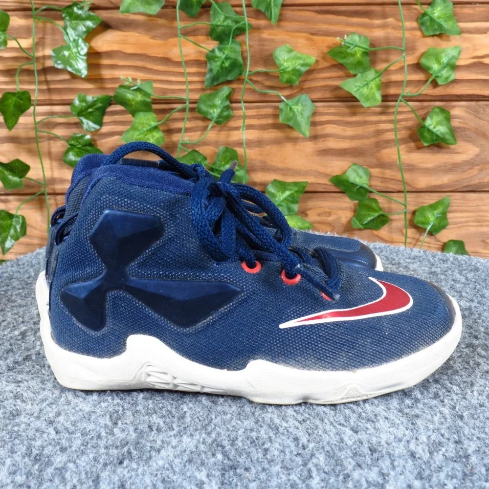 Nike LeBron 13 USA Toddler Boys Size‎ 9 Navy Red Basketball Shoes Athletic